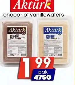 Özbaktat Supermarkt Aktürk choco of vanillewafers aanbieding