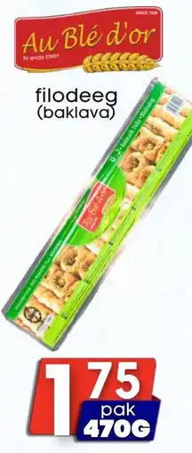Özbaktat Supermarkt Au Blé d`or filodeeg baklava aanbieding