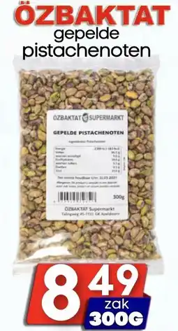Özbaktat Supermarkt ÖZBAKTAT gepelde pistachenoten aanbieding