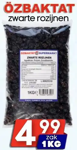 Özbaktat Supermarkt Özbaktat zwarte rozijnen aanbieding
