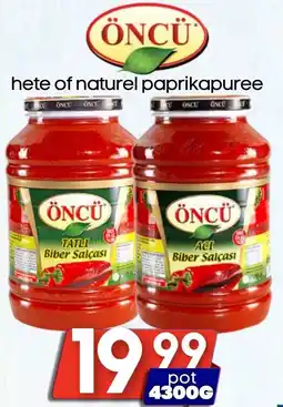 Özbaktat Supermarkt Öncü hete of naturel paprikapuree aanbieding