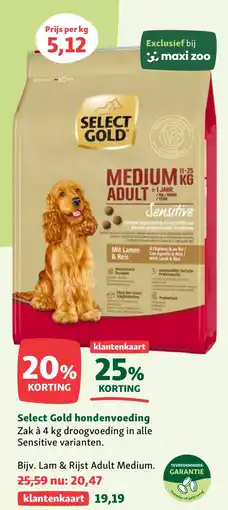 Maxi Zoo Select Gold hondenvoeding aanbieding