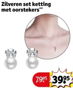 Kruidvat Zilveren set ketting met oorstekers aanbieding