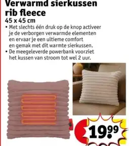 Kruidvat Verwarmd sierkussen rib fleece aanbieding