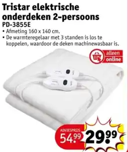 Kruidvat Tristar elektrische onderdeken 2 persoons aanbieding