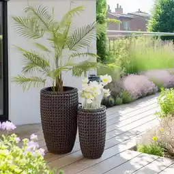 Action Set van 2 plantenpotten - zwart aanbieding