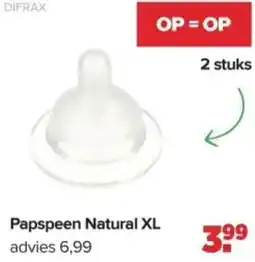 Baby-Dump Papspeen Natural XL aanbieding