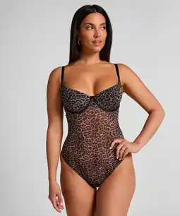 Hunkemoller Hunkemöller Body Tara Leopard Zwart aanbieding