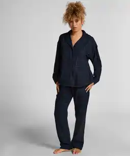 Hunkemoller Hunkemöller Petite pyjamabroek Flanel Blauw aanbieding