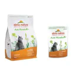 Zooplus 2 kg Almo Nature Cat Holistic Anti Hairball + 6x70g bijpassend natvoer voor een speciale prijs! aanbieding