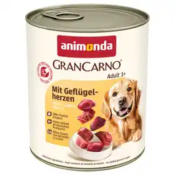 Zooplus animonda GranCarno Original Adult 6 x 800 g - met Gevogeltehartjes aanbieding