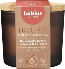 Intratuin Bolsius geurkaars True Joy Oriental Softness bruin 21 uur D 8,3 H 7,6 cm aanbieding