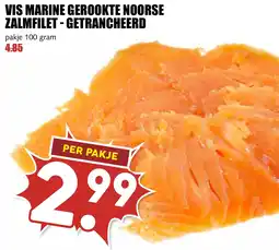 De Boerenschuur Vis marine gerookte noorse zalmfilet getrancheerd aanbieding