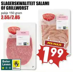 De Boerenschuur Slagerskwaliteit salami of grillworst aanbieding