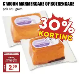 De Boerenschuur G'woon marmercake of boerencake aanbieding