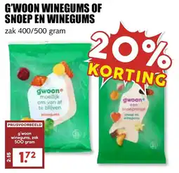 De Boerenschuur G'WOON WINEGUMS OF SNOEP EN WINEGUMS aanbieding