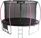 Bol.com Trampoline - met veiligheidsnet en ladder - 244 cm - roze zwart aanbieding