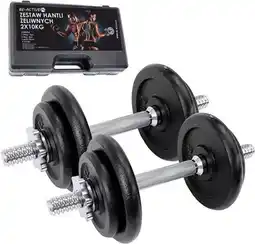 Bol.com Halterset / Dumbbellset 20 kg gietijzer met koffer aanbieding