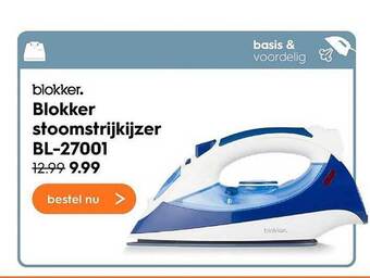 Blokker Blokker stoomstrijkijzer bl-27001 aanbieding