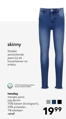 Scapino Skinny twoday meisjes jeans aanbieding