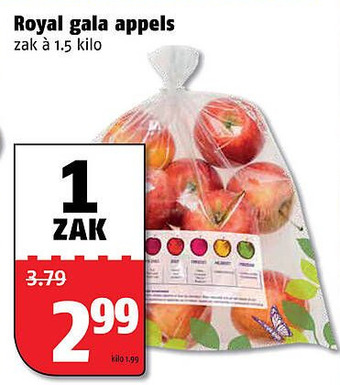 Poiesz Royal gala appels 1,5 kilo aanbieding