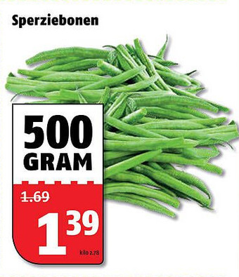 Poiesz Sperziebonen 500 gram aanbieding