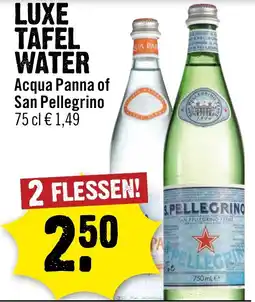 Dirck 3 Luxe Tafel Water Acqua Panna of San Pellegrino aanbieding