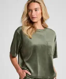 Hunkemoller Hunkemöller Top Velours Pocket Groen aanbieding