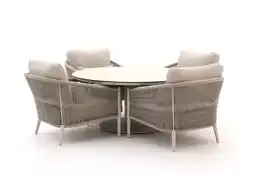 Kees Smit Bellagio Mineo/La Fonte ø150cm low dining tuinset 5-delig aanbieding