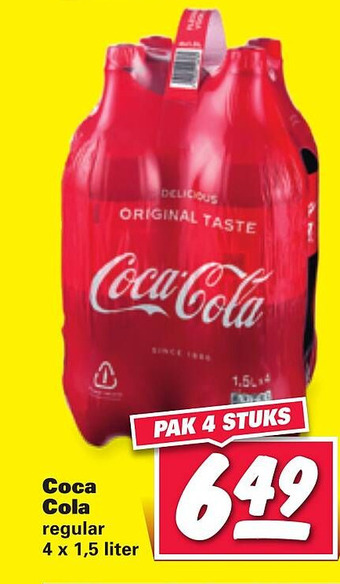 Nettorama Coca cola regular 4x1,5 liter aanbieding