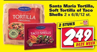 Nettorama Santa maria tortilla, soft tortilla of taco shells aanbieding