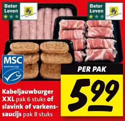Boni Kabeljauwburger XXL of slavink of varkenssaucijs aanbieding