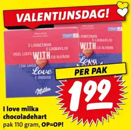 Boni I love milka chocoladehart aanbieding