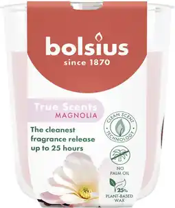 Intratuin Bolsius geurkaars True Scents Magnolia roze 25 uur D 7,3 H 8,1 cm aanbieding