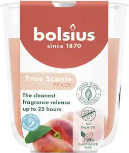 Intratuin Bolsius geurkaars True Scents Peach oranje 25 uur D 8,4 H 5,2 cm aanbieding