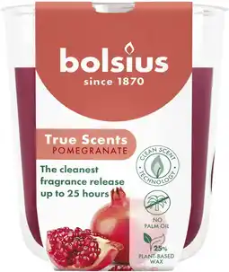 Intratuin Bolsius geurkaars True Scents Pomgranate rood 25 uur D 8,4 H 5,2 cm aanbieding