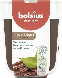 Intratuin Bolsius geurkaars True Scents Oud Wood bruin 45 uur D 8,4 H 5,2 cm aanbieding