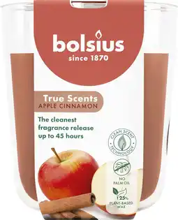 Intratuin Bolsius geurkaars True Scents Apple Cinnamon bruin 45 uur D 8,4 H 5,2 cm aanbieding