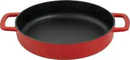 Bol.com COMBEKK - Sous-Chef - Gietijzeren Koekenpan met dubbel handvat - 24CM - Rood aanbieding