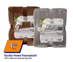 Action Studio Home fleeceplaid aanbieding