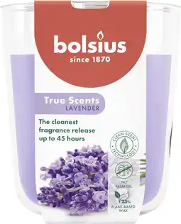 Intratuin Bolsius geurkaars True Scents Lavender paars 45 uur D 8,4 H 5,2 cm aanbieding