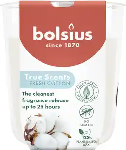 Intratuin Bolsius geurkaars True Scents Fresh Cotton wit 25 uur D 7,3 H 8,1 cm aanbieding