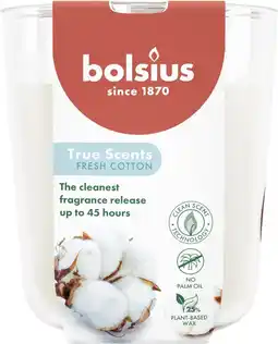 Intratuin Bolsius geurkaars True Scents Fresh Cotton wit 45 uur D 8,4 H 5,2 cm aanbieding