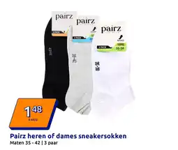 Action Pairz heren of dames sneakersokken aanbieding