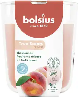 Intratuin Bolsius geurkaars True Scents Peach oranje 45 uur D 8,5 H 9 cm aanbieding