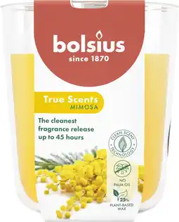 Intratuin Bolsius geurkaars True Scents Mimosa geel 45 uur D 8,5 H 9 cm aanbieding