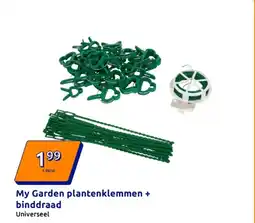 Action My Garden plantenklemmen + binddraad aanbieding