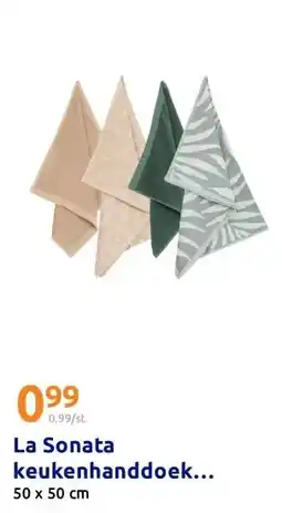 Action La Sonata keukenhanddoek Antraciet aanbieding