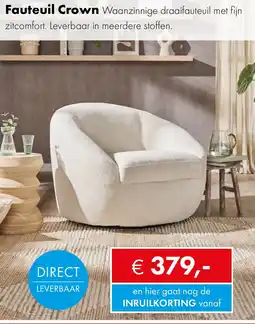 Woonsquare Fauteuil Crown aanbieding