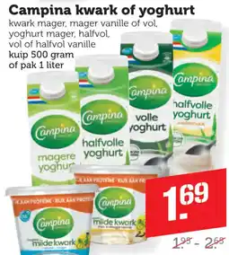 Lekker Makkelijk Campina kwark of yoghurt kwark aanbieding